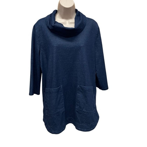 focus casual life Sweaters - Focus casual life cowl neck tunic with front pockets blue women’s medium